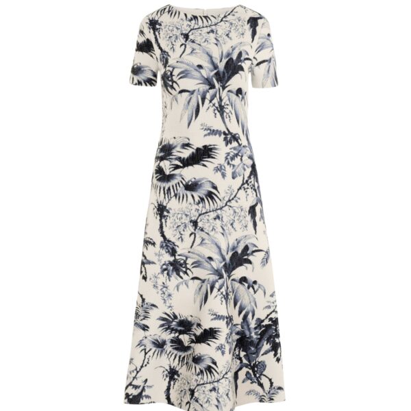Oscar de la Renta Chiné Palm Leaves Knit Dress - Dresses - American Luxury Evening Wear at Luxury Shoes 