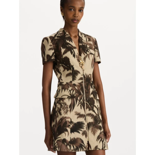 Oscar de la Renta Chiné Palm Leaves Tweed Dress - Dresses - American Luxury Evening Wear at Luxury Shoes 