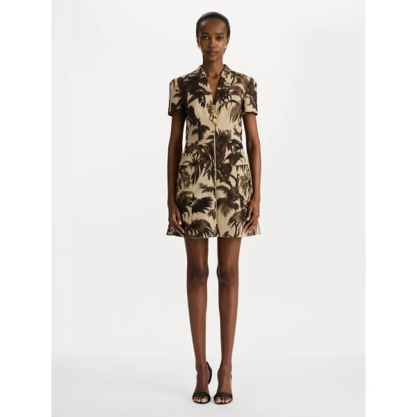 Oscar de la Renta Chiné Palm Leaves Tweed Dress - Dresses - American Luxury Evening Wear at Luxury Shoes 