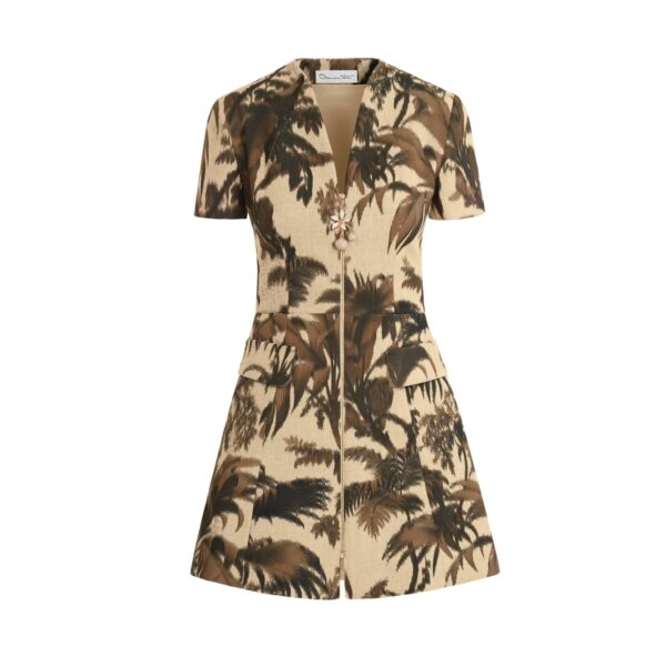 Oscar de la Renta Chiné Palm Leaves Tweed Dress - Dresses - American Luxury Evening Wear at Luxury Shoes 