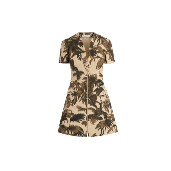 Oscar de la Renta Chiné Palm Leaves Tweed Dress - Dresses - American Luxury Evening Wear at Luxury Shoes 