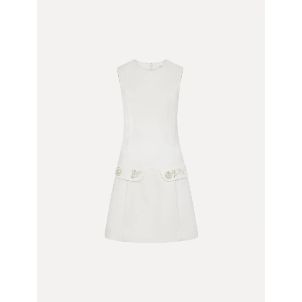 Oscar de la Renta Crystal Floral Embroidered Cocktail Dress - Dresses - American Luxury Evening Wear at Luxury Shoes 