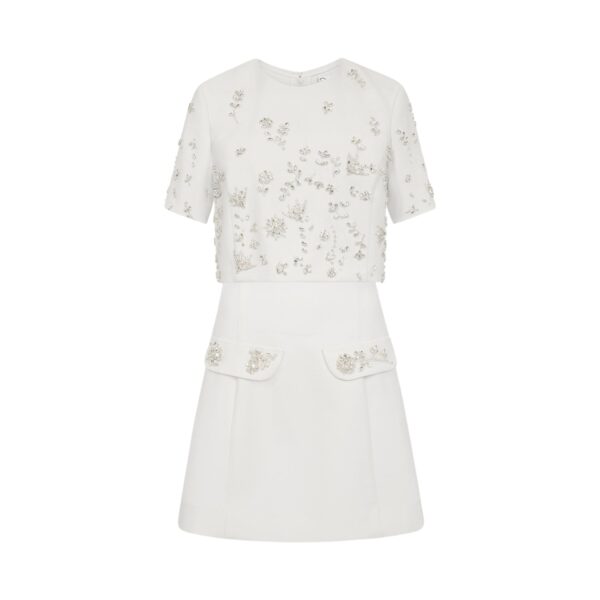Oscar de la Renta Crystal Floral Embroidered Cocktail Dress - Dresses - American Luxury Evening Wear at Luxury Shoes 