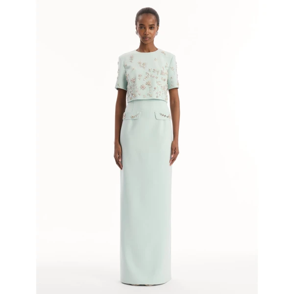 Oscar de la Renta Crystal Floral Embroidered Gown - Dresses - American Luxury Evening Wear at Luxury Shoes 