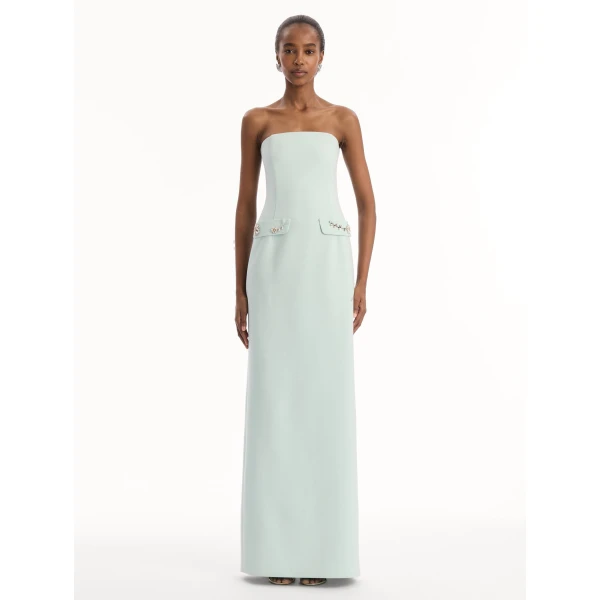Oscar de la Renta Crystal Floral Embroidered Gown - Dresses - American Luxury Evening Wear at Luxury Shoes 