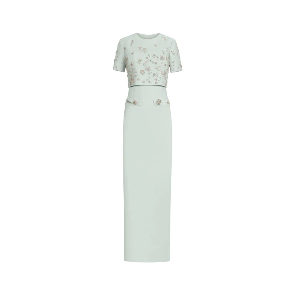 Oscar de la Renta Crystal Floral Embroidered Gown - Dresses - American Luxury Evening Wear at Luxury Shoes 