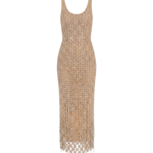 Oscar de la Renta Crystal & Glass Embroidered Cocktail Dress - Dresses - American Luxury Evening Wear at Luxury Shoes 