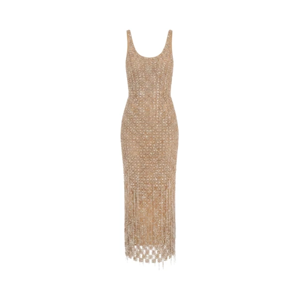Oscar de la Renta Crystal & Glass Embroidered Cocktail Dress - Dresses - American Luxury Evening Wear at Luxury Shoes 