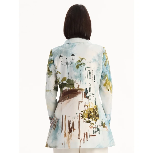 Oscar de la Renta Dominican Landscape Cotton Poplin Coat - Coats - American Luxury Evening Wear at Luxury Shoes 