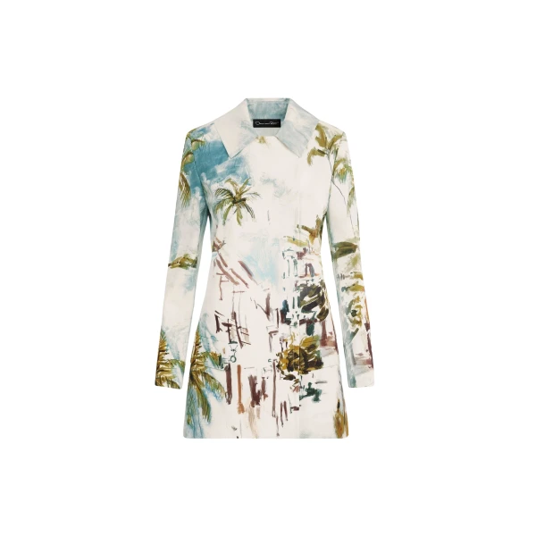 Oscar de la Renta Dominican Landscape Cotton Poplin Coat - Coats - American Luxury Evening Wear at Luxury Shoes 