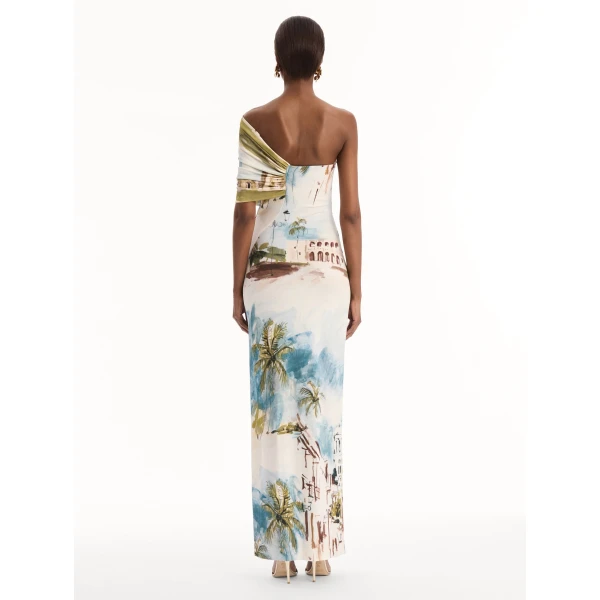 Oscar de la Renta Dominican Landscape Jersey Gown - Dresses - American Luxury Evening Wear at Luxury Shoes 
