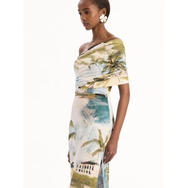 Oscar de la Renta Dominican Landscape Jersey Gown - Dresses - American Luxury Evening Wear at Luxury Shoes 
