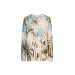 Oscar de la Renta Dominican Landscape Oversized Pullover - Knitwear - American Luxury Evening Wear at Luxury Shoes 