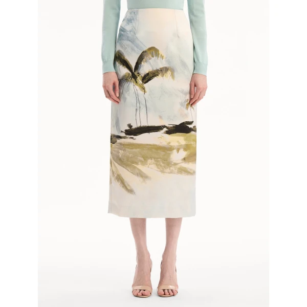 Oscar de la Renta Dominican Landscape Pencil Skirt - Skirts - American Luxury Evening Wear at Luxury Shoes 