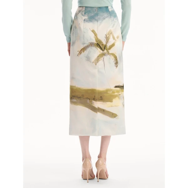Oscar de la Renta Dominican Landscape Pencil Skirt - Skirts - American Luxury Evening Wear at Luxury Shoes 