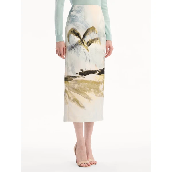 Oscar de la Renta Dominican Landscape Pencil Skirt - Skirts - American Luxury Evening Wear at Luxury Shoes 