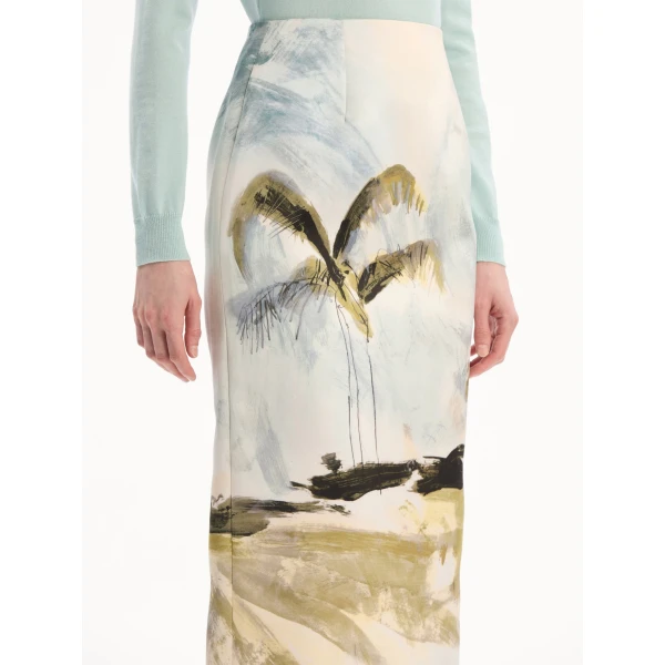 Oscar de la Renta Dominican Landscape Pencil Skirt - Skirts - American Luxury Evening Wear at Luxury Shoes 