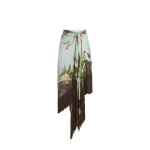 Oscar de la Renta Dominican Mixed-Floral Fringe Skirt - Skirts - American Luxury Evening Wear at Luxury Shoes 