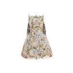 Oscar de la Renta Dominican Mixed-Floral Guipure Cape-Back Dress - Dresses - American Luxury Evening Wear at Luxury Shoes 