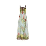Oscar de la Renta Dominican Mixed-Floral Silk Chiffon Gown - Dresses - American Luxury Evening Wear at Luxury Shoes 