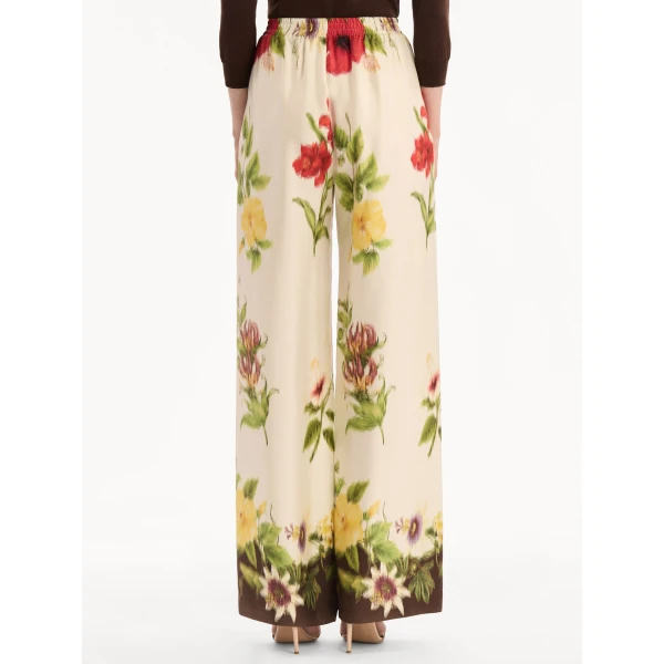Oscar de la Renta Dominican Mixed-Floral Wide Leg Pant - Pants - American Luxury Evening Wear at Luxury Shoes 