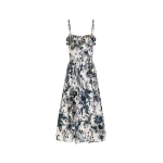 Oscar de la Renta Dotted Palm Leaves Cotton Poplin Sleeveless Dress - Dresses - American Luxury Evening Wear at Luxury Shoes 
