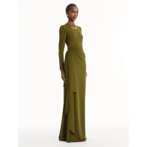 Oscar de la Renta Drape-Detail Jersey Gown - Dresses - American Luxury Evening Wear at Luxury Shoes 