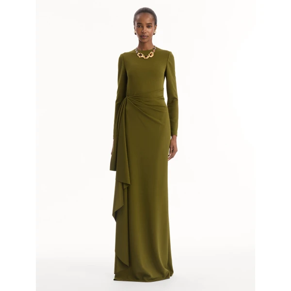 Oscar de la Renta Drape-Detail Jersey Gown - Dresses - American Luxury Evening Wear at Luxury Shoes 