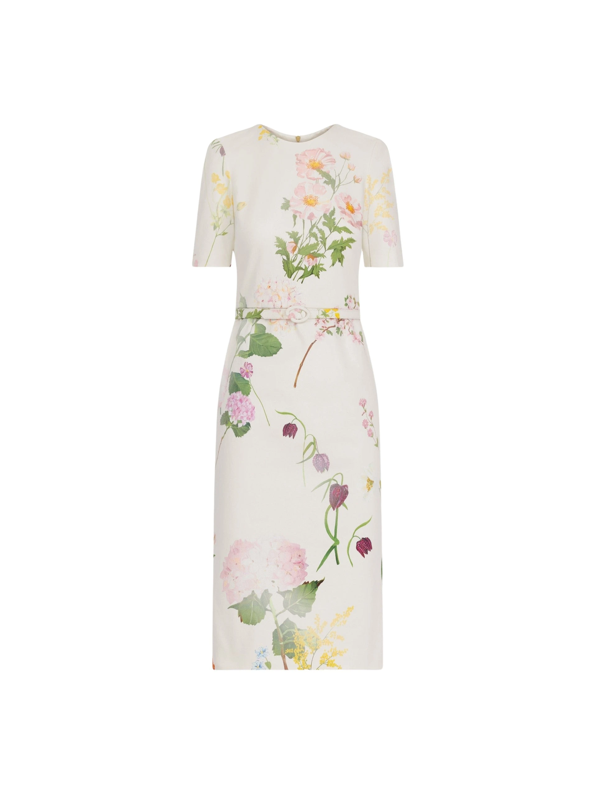 Oscar-de-la-Renta-Faded-Mixed-Botanical-Denim-Dress92504_nobg Oscar de la Renta Faded Mixed Botanical Denim Dress