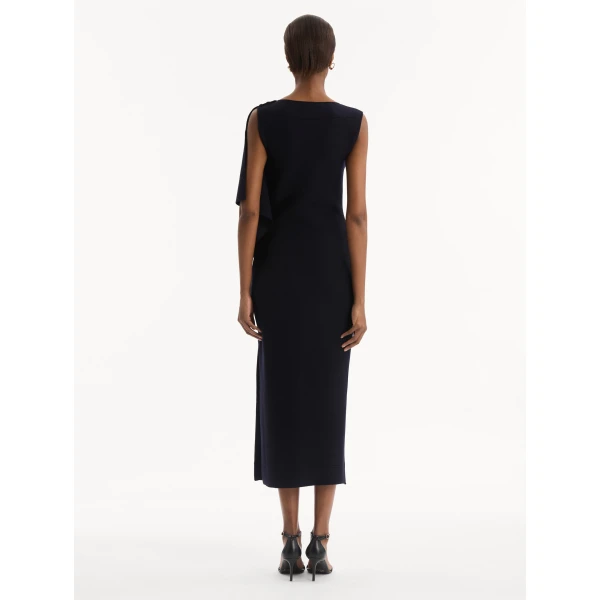 Oscar de la Renta Hibiscus Brooch Knit Dress - Dresses - American Luxury Evening Wear at Luxury Shoes 