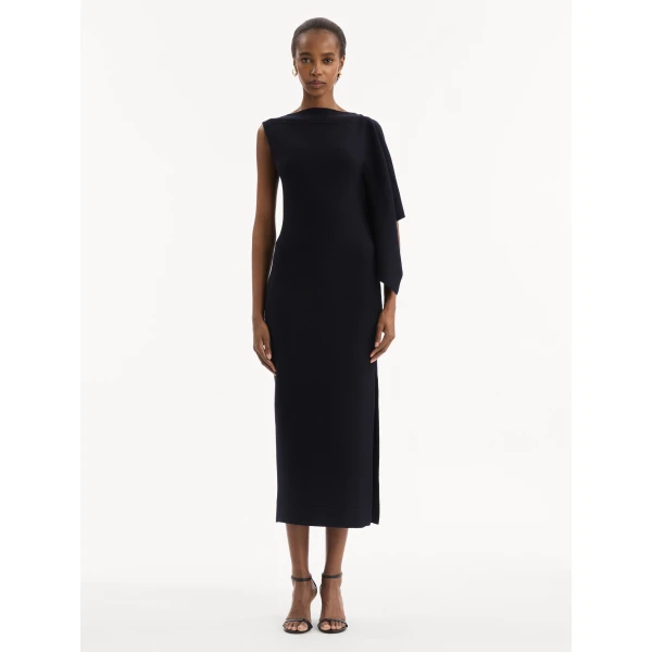 Oscar de la Renta Hibiscus Brooch Knit Dress - Dresses - American Luxury Evening Wear at Luxury Shoes 