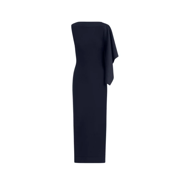 Oscar de la Renta Hibiscus Brooch Knit Dress - Dresses - American Luxury Evening Wear at Luxury Shoes 