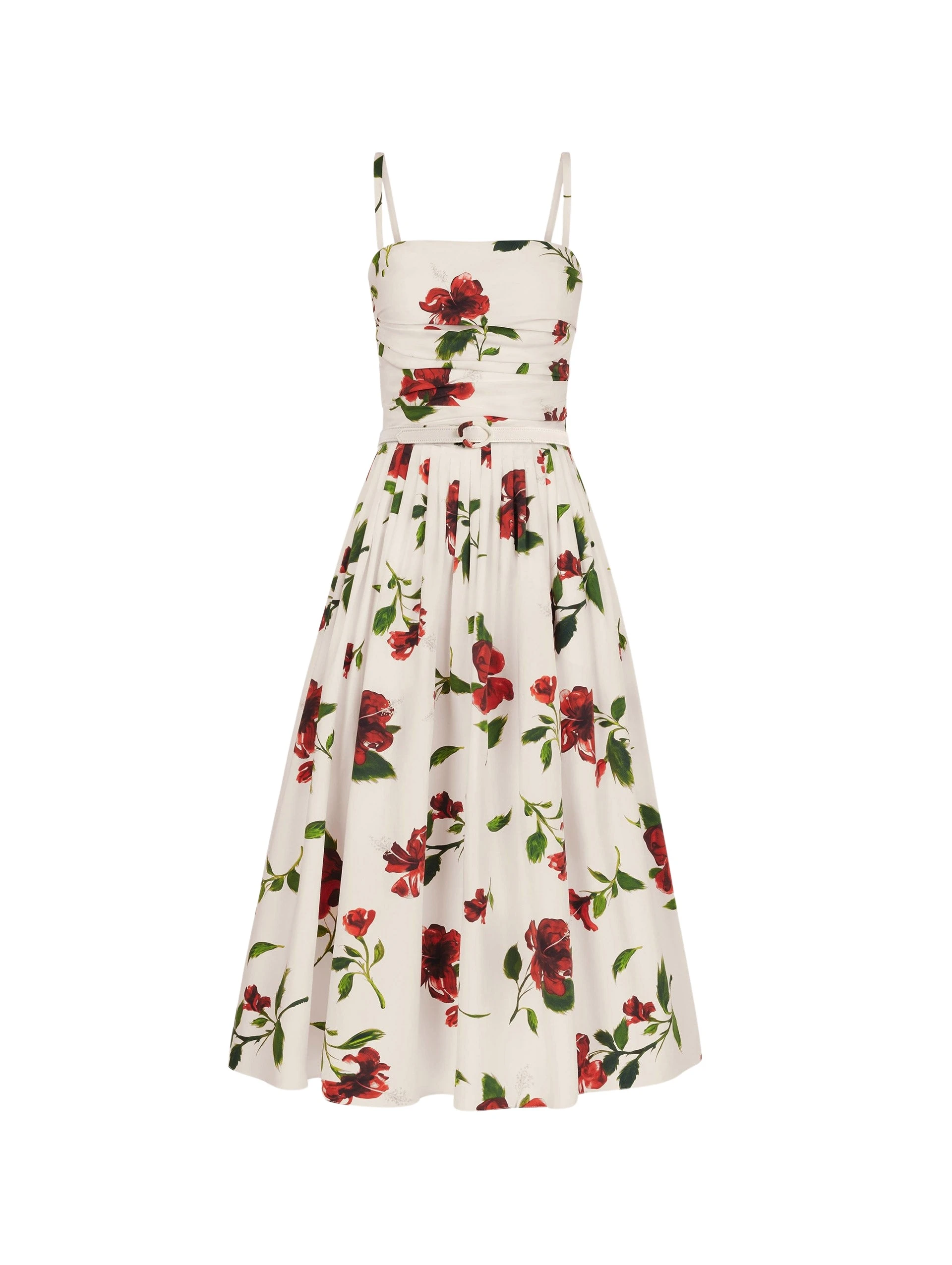 Oscar-de-la-Renta-Hibiscus-Cotton-Poplin-Dress19037_nobg Oscar de la Renta Hibiscus Cotton Poplin Dress - Dresses - American Luxury Evening Wear at Luxury Shoes