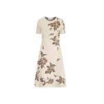 Oscar de la Renta Hibiscus Metallic Jacquard Dress - Dresses - American Luxury Evening Wear at Luxury Shoes 