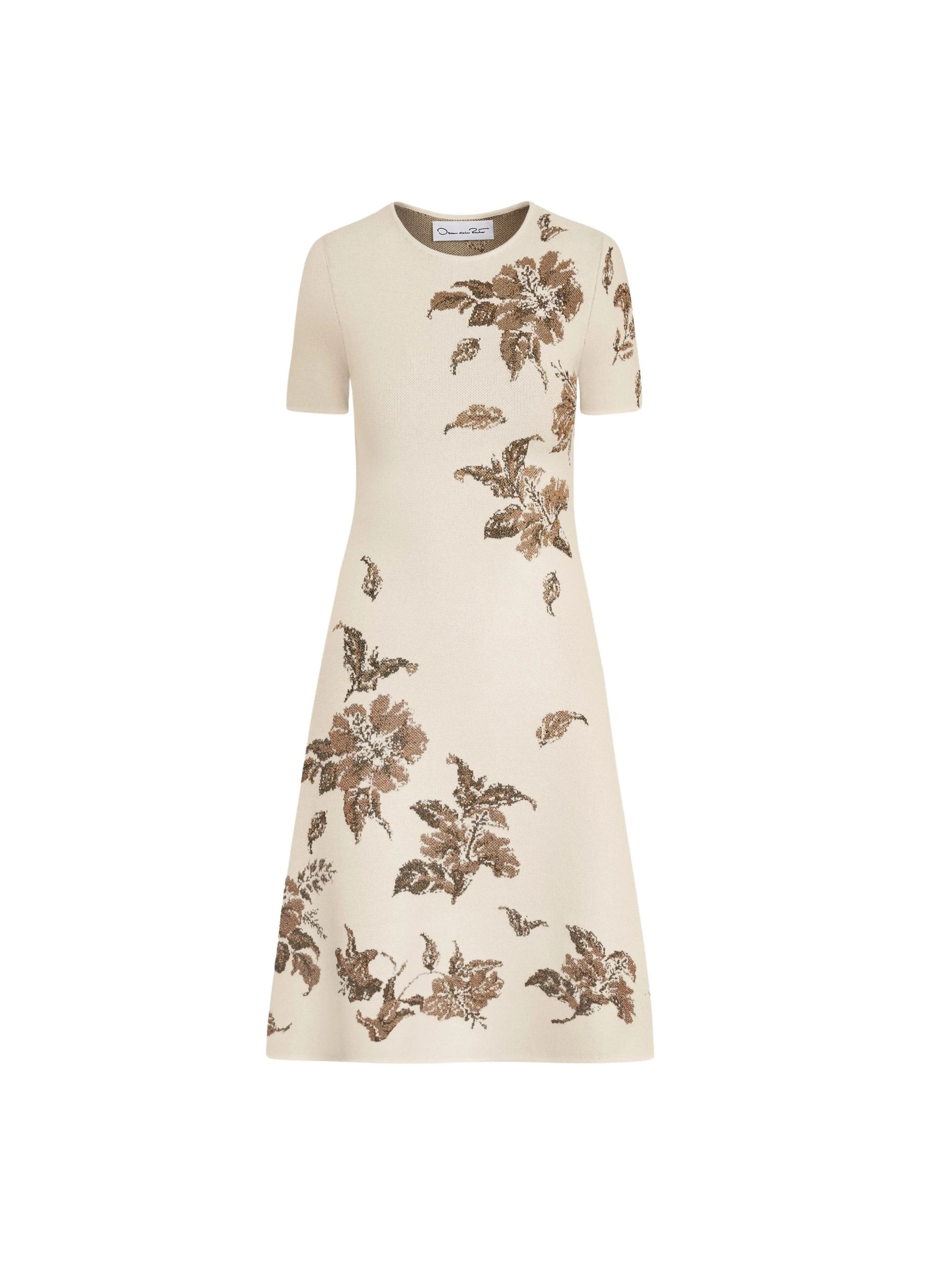 Oscar-de-la-Renta-Hibiscus-Metallic-Jacquard-Dress63939_nobg Oscar de la Renta Hibiscus Metallic Jacquard Dress - Dresses - American Luxury Evening Wear at Luxury Shoes