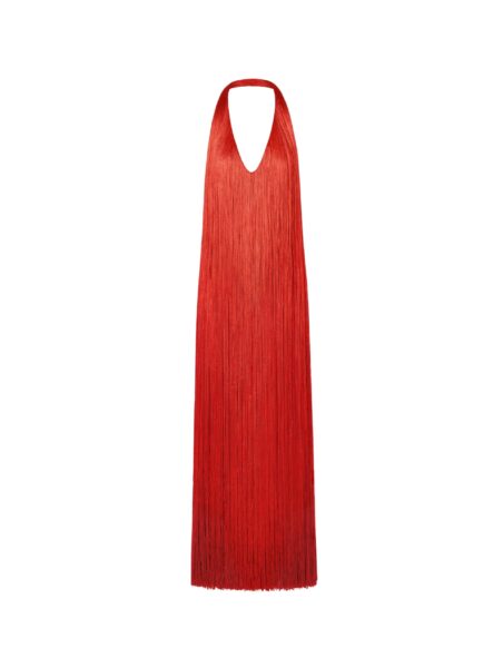 Oscar de la Renta Ombré Fringe Gown - Dresses - American Luxury Evening Wear at Luxury Shoes 