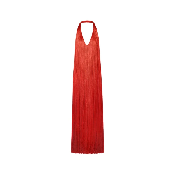 Oscar de la Renta Ombré Fringe Gown - Dresses - American Luxury Evening Wear at Luxury Shoes 