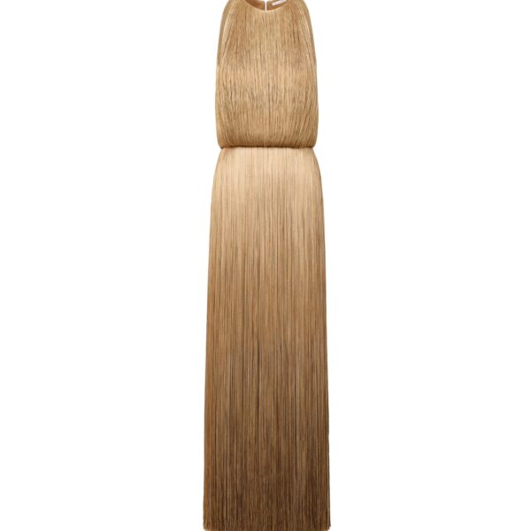 Oscar de la Renta Ombré Fringe Sleeveless Gown - Dresses - American Luxury Evening Wear at Luxury Shoes 