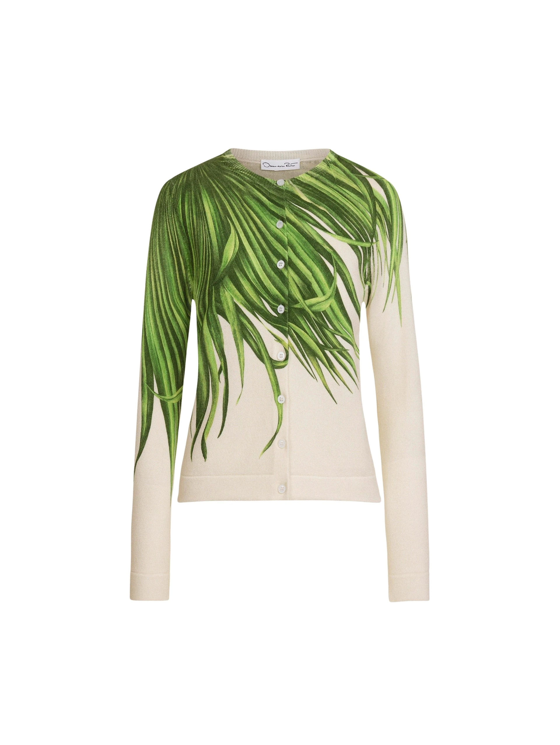 Oscar-de-la-Renta-Palm-Leaves-Cardigan99669_nobg Oscar de la Renta Palm Leaves Cardigan - Knitwear - American Luxury Evening Wear at Luxury Shoes