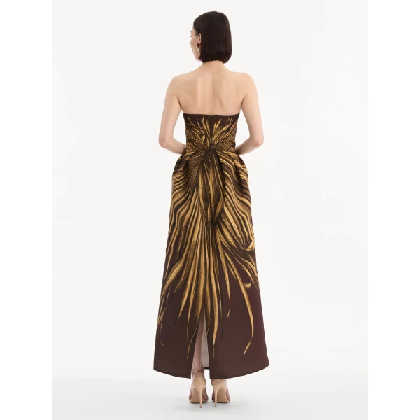 Oscar de la Renta Palm Leaves Faille Gown - Dresses - American Luxury Evening Wear at Luxury Shoes 