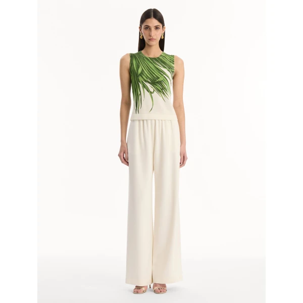 Oscar de la Renta Palm Leaves Tank - Tops - American Luxury Evening Wear at Luxury Shoes 