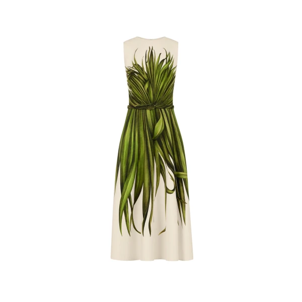 Oscar de la Renta Palm Leaves Wool-Blend Dress - Dresses - American Luxury Evening Wear at Luxury Shoes 