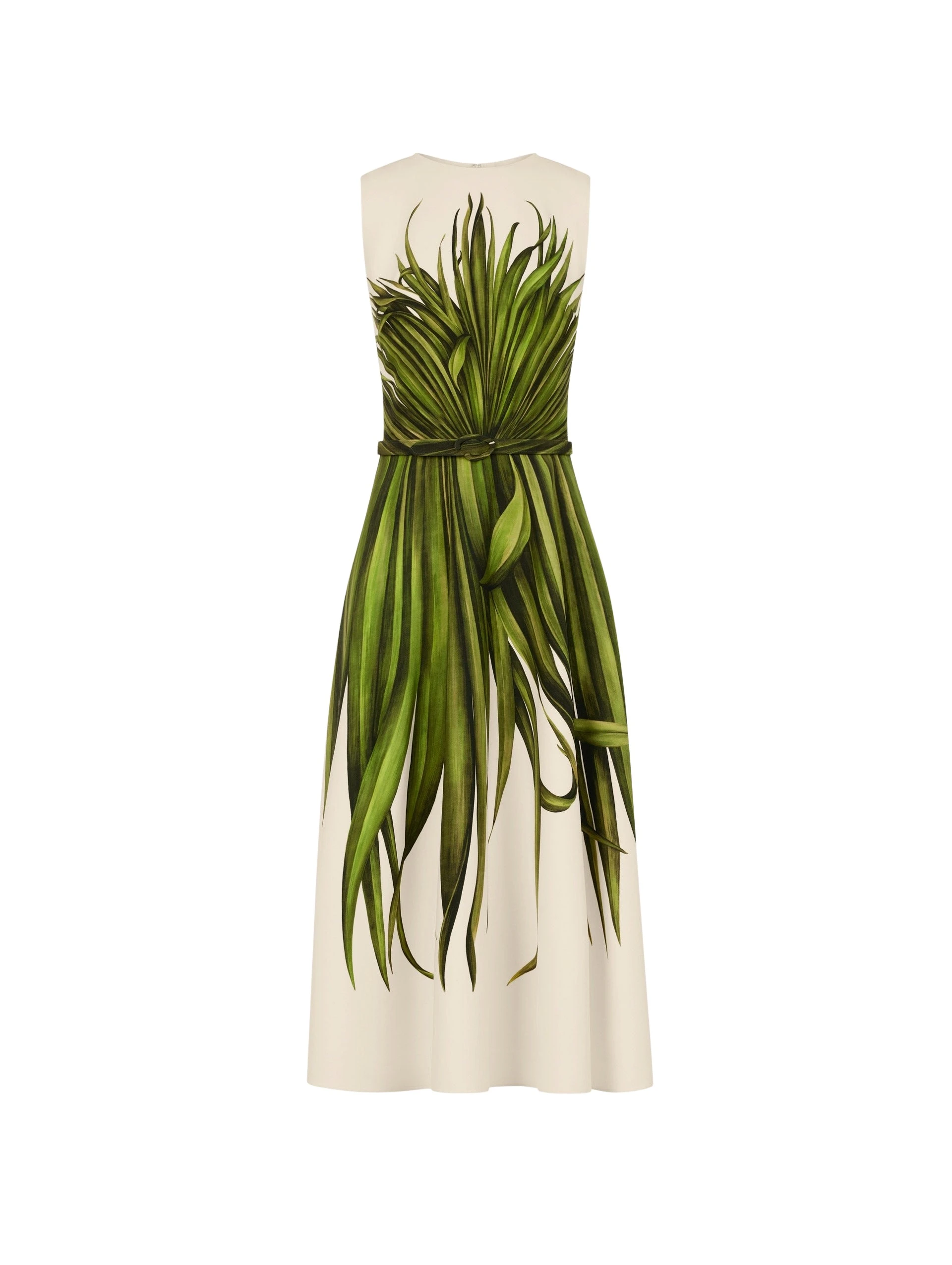 Oscar-de-la-Renta-Palm-Leaves-Wool-Blend-Dress81323_nobg Oscar de la Renta Palm Leaves Wool-Blend Dress - Dresses - American Luxury Evening Wear at Luxury Shoes