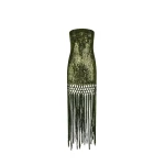 Oscar de la Renta Sequin Fringe Gown - Dresses - American Luxury Evening Wear at Luxury Shoes 