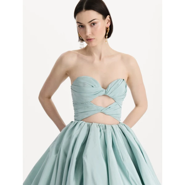 Oscar de la Renta Silk Faille High-Low Gown - Dresses - American Luxury Evening Wear at Luxury Shoes 