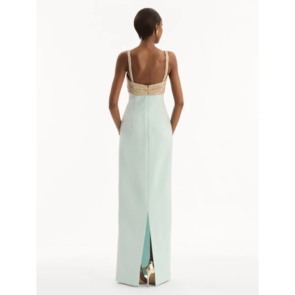 Oscar de la Renta Twist-Detail Metallic Column Gown - Dresses - American Luxury Evening Wear at Luxury Shoes 