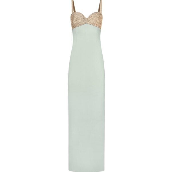 Oscar de la Renta Twist-Detail Metallic Column Gown - Dresses - American Luxury Evening Wear at Luxury Shoes 