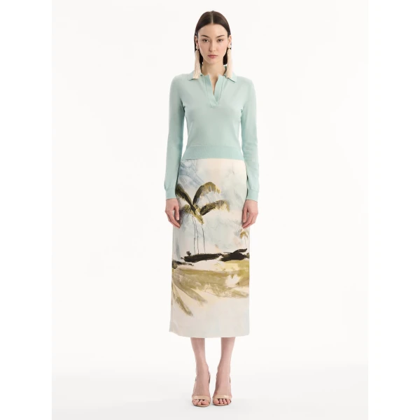 Oscar de la Renta Wool Polo Pullover - Knitwear - American Luxury Evening Wear at Luxury Shoes 