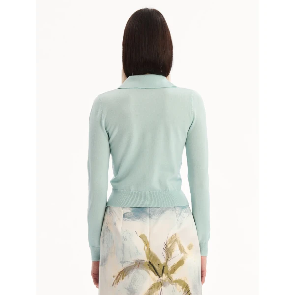 Oscar de la Renta Wool Polo Pullover - Knitwear - American Luxury Evening Wear at Luxury Shoes 