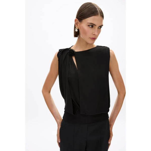 Rachel Gilbert Kingston Beaded Top - Rachel Gilbert Black - Australian Luxury Evening Wear at Luxury Shoes 